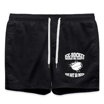 Eishockey Geschenk Eishockeyteam Wintersport - Badeshorts - Schwarz - Vorne - AI Model Male 185 light (185cm)