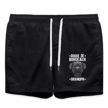 Bordeaux Dogge Grandpa Bordeauxdogge Geschenk - Badeshorts - Schwarz - Vorne - AI Model Male 185 light (185cm)