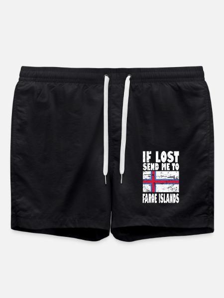 Faroe Islands Flag Saying - Swim Trunks - black