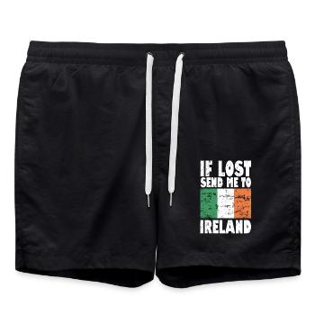 Drapeau irlandais - Short de bain - noir - Devant - AI Model Male 185 light (185cm)