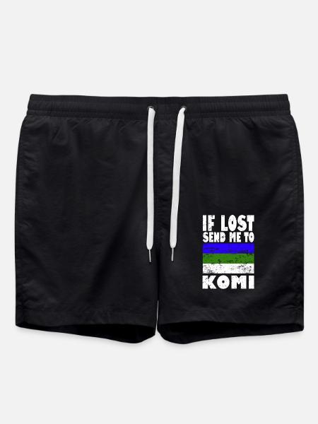 Komi Flag Saying - Swim Trunks - black