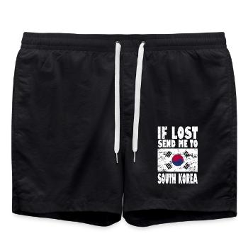 Drapeau de la Corée du Sud - Short de bain - noir - Devant - AI Model Male 185 light (185cm)