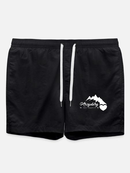Arzgebirg mei Haamit is schien - Badeshorts - Schwarz