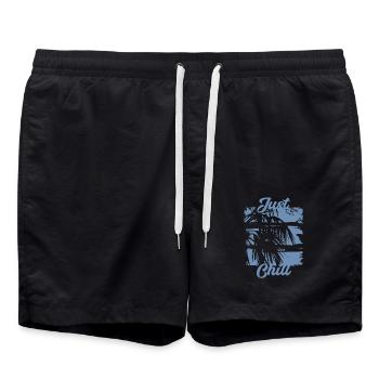 Summer Jamaica Just Chill Relax Design - Swim Trunks - black - Front - AI Model Male 185 light (185cm)