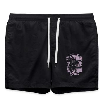 Summer Jamaica Just Chill Relax Design - Swim Trunks - black - Front - AI Model Male 185 light (185cm)