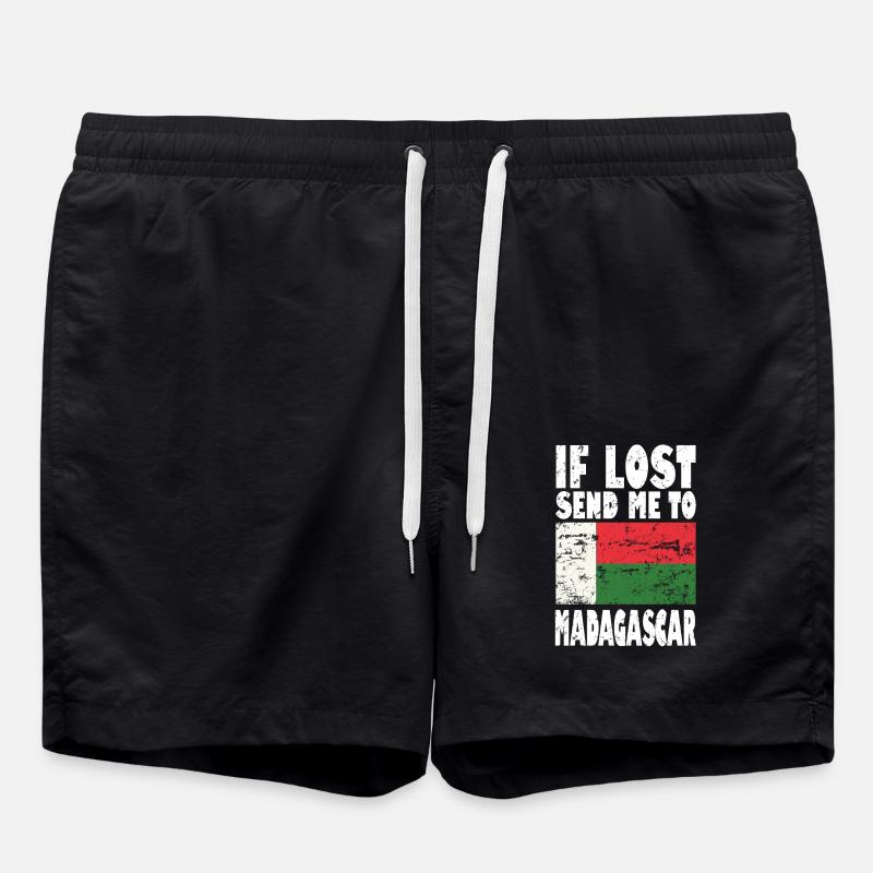 Madagascar Flag Saying - Swim Trunks - black