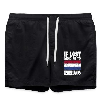 Drapeau des Pays-Bas - Short de bain - noir - Devant - AI Model Male 185 light (185cm)
