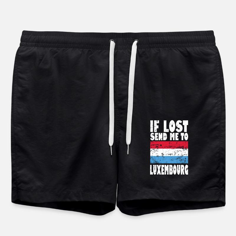 Luxembourg Flag Saying - Swim Trunks - black
