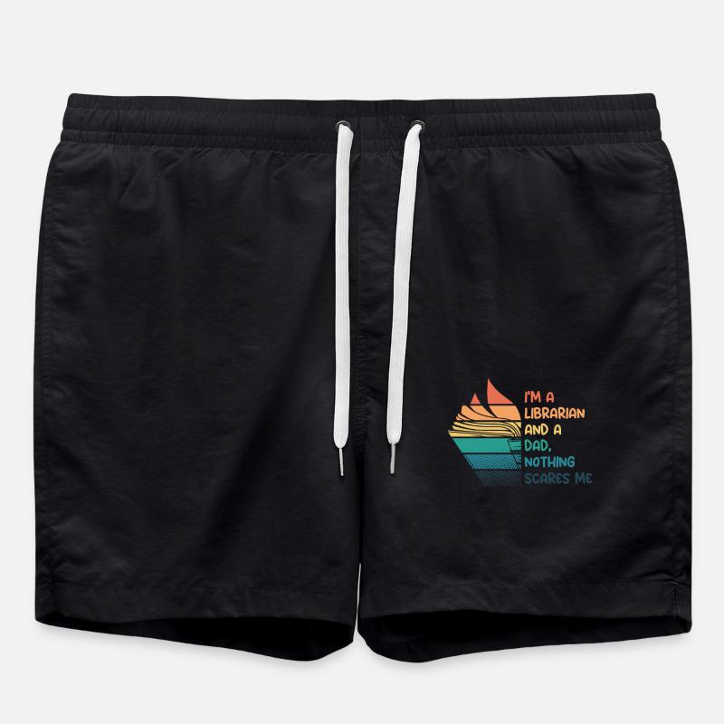 Librarian and dad - Badeshorts - Schwarz