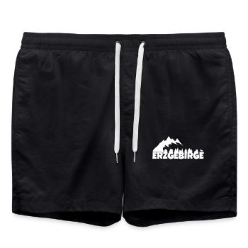 Erzgebirge ist meine Heimat - Badeshorts - Schwarz - Vorne - AI Model Male 185 light (185cm)