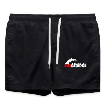 Erzgebirge ist meine Heimat - Badeshorts - Schwarz - Vorne - AI Model Male 185 light (185cm)