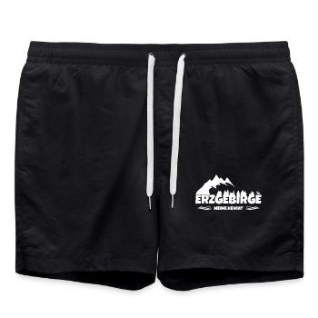 Erzgebirge ist meine Heimat - Badeshorts - Schwarz - Vorne - AI Model Male 185 light (185cm)