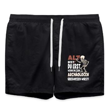 ALT BIST DU ERST WENN DU ZUM ARCHÄOLOGEN - Badeshorts - Schwarz - Vorne - AI Model Male 185 light (185cm)
