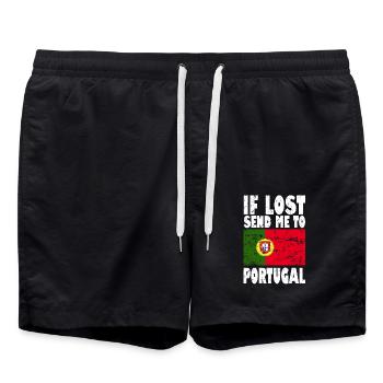 Drapeau du Portugal - Short de bain - noir - Devant - AI Model Male 185 light (185cm)