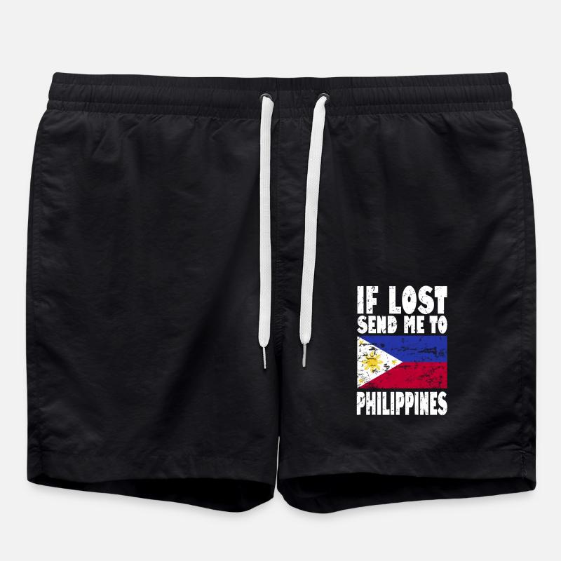 Philippines Flag Saying - Swim Trunks - black