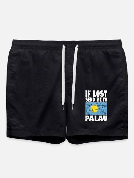 Palau Flag Saying - Swim Trunks - black
