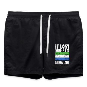 Drapeau de la Sierra Leone - Short de bain - noir - Devant - AI Model Male 185 light (185cm)