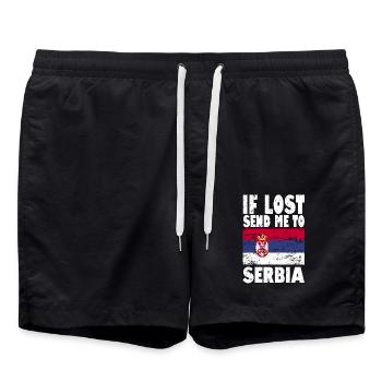Slogan du drapeau de la Serbie - Short de bain - noir - Devant - AI Model Male 185 light (185cm)