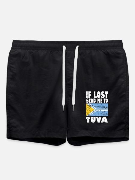 Tuva flagga säger - Badshorts - svart