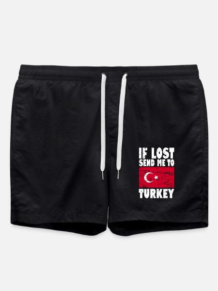 Turkey Flag Saying - Swim Trunks - black