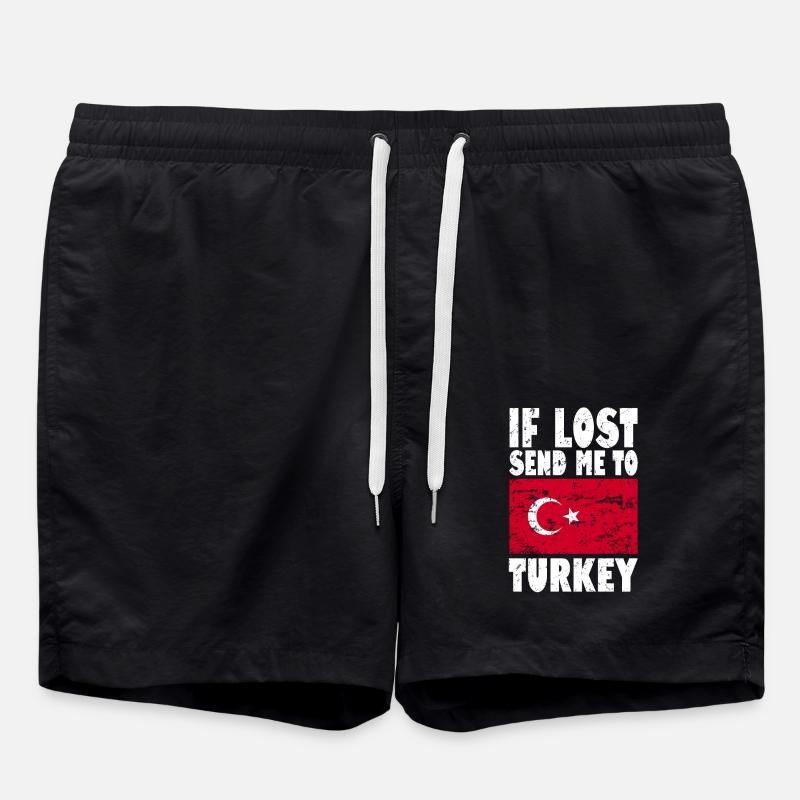 Turkey Flag Saying - Swim Trunks - black