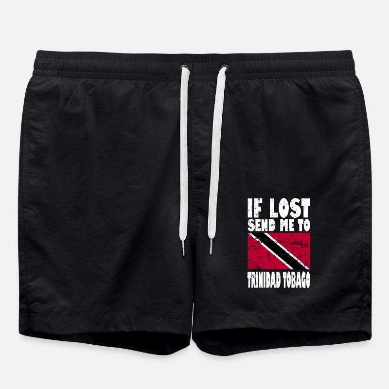 Trinidad Tobago Flag Saying - Swim Trunks - black