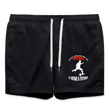 Père du football Joueur de football Entraîneur de football Papa - Short de bain - noir - Devant - AI Model Male 185 light (185cm)