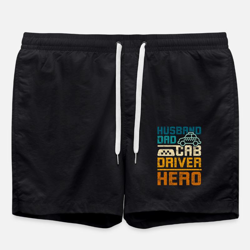 Husband dad cab driver hero - Swim Trunks - black