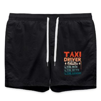 Taxi driver man myth legend - Badeshorts - Schwarz - Vorne - AI Model Male 185 light (185cm)