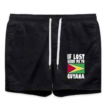 Drapeau du Guyana - Short de bain - noir - Devant - AI Model Male 185 light (185cm)