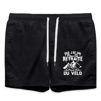 J'ai un plan de retraite je prévois faire du vélo - Short de bain - noir - Devant - AI Model Male 185 light (185cm)