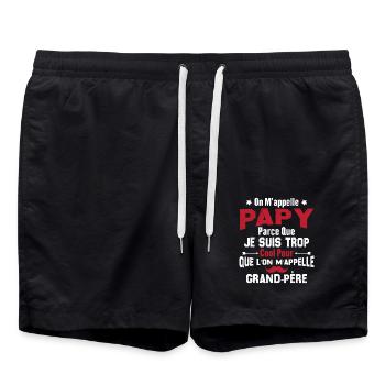 On m'appelle Papy parce que je suis trop cool - Short de bain - noir - Devant - AI Model Male 185 light (185cm)