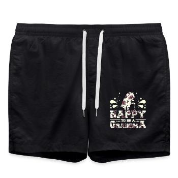 Happy to be a grandma - Swim Trunks - black - Front - AI Model Male 185 light (185cm)