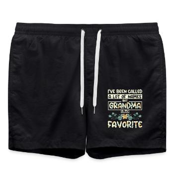 Grandma is my favorite name - Swim Trunks - black - Front - AI Model Male 185 light (185cm)