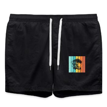 Mushroom Fungal Lover Retro Fungi Forest Gift idea - Badeshorts - Schwarz - Vorne - AI Model Male 185 light (185cm)