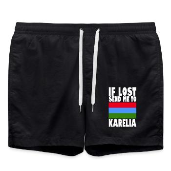 Karelia Flag Saying - Swim Trunks - black - Front - AI Model Male 185 light (185cm)
