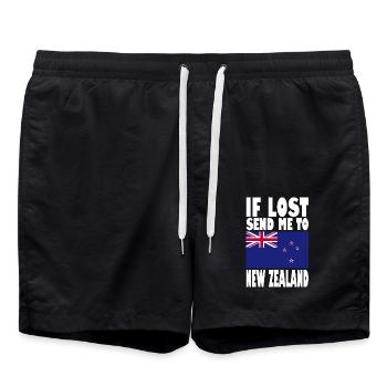 Drapeau néo-zélandais - Short de bain - noir - Devant - AI Model Male 185 light (185cm)
