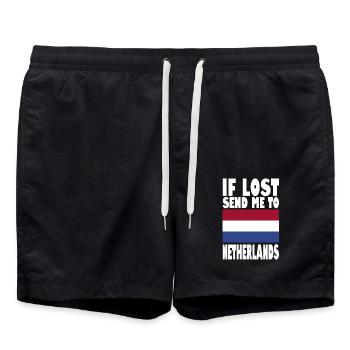 Drapeau des Pays-Bas - Short de bain - noir - Devant - AI Model Male 185 light (185cm)
