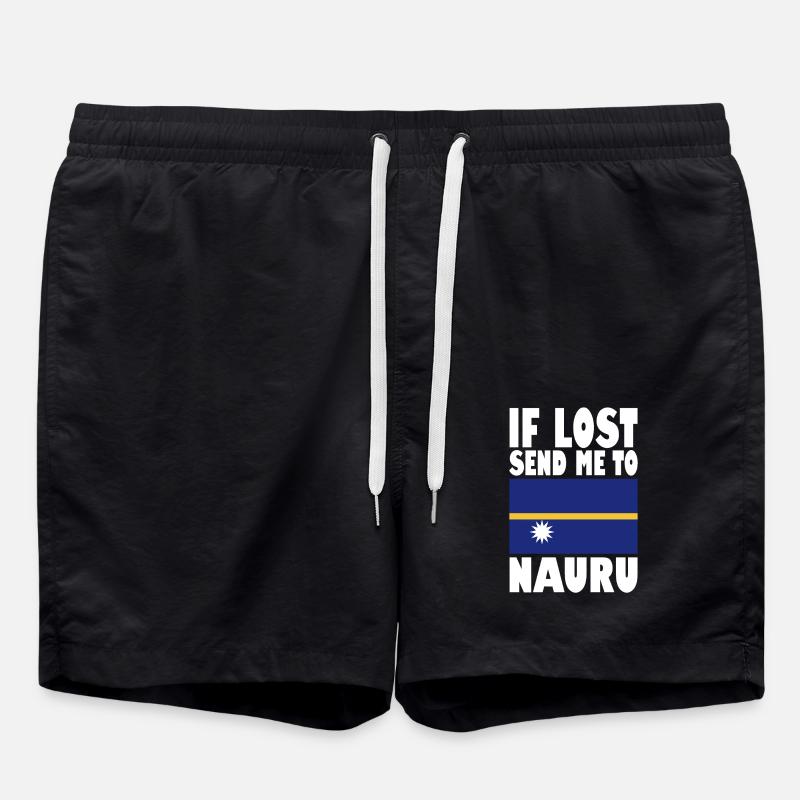 Nauru Flag Saying - Swim Trunks - black