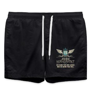 11 Jahre verheiratet kann tun 11.Hochzeitstag - Badeshorts - Schwarz - Vorne - AI Model Male 185 light (185cm)