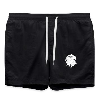 Bird of Prey Head Predator Eagle Falcon Hawk Hawk - Swim Trunks - black - Front - AI Model Male 185 light (185cm)