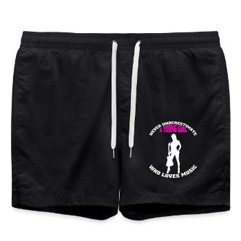 Guitariste Musique Guitariste Groupe Guitare Musicien - Short de bain - noir - Devant - AI Model Male 185 light (185cm)