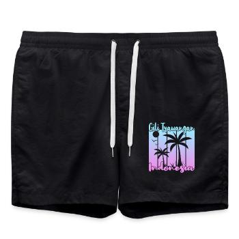 Vintage Gili Trawangan Indonésie - Short de bain - noir - Devant - AI Model Male 185 light (185cm)
