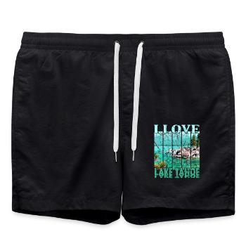I love Lake Tahoe - Badeshorts - Schwarz - Vorne - AI Model Male 185 light (185cm)