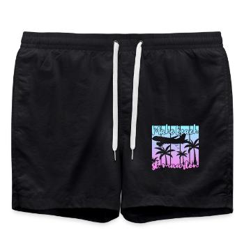 Maho Beach St. Maarten - Badeshorts - Schwarz - Vorne - AI Model Male 185 light (185cm)