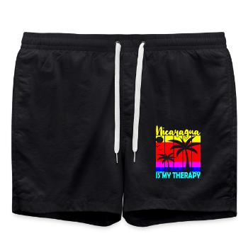 Nicaragua Is My Therapy - Badeshorts - Schwarz - Vorne - AI Model Male 185 light (185cm)