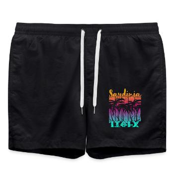 Vintage Sardaigne Italie Coucher de soleil - Short de bain - noir - Devant - AI Model Male 185 light (185cm)