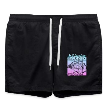 Austern mit Zitrone - Badeshorts - Schwarz - Vorne - AI Model Male 185 light (185cm)