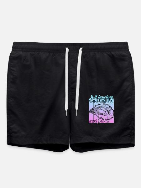 Austern mit Zitrone - Badeshorts - Schwarz