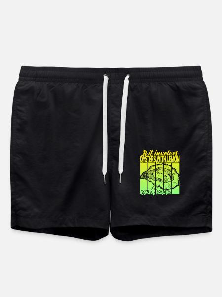Austern mit Zitrone - Badeshorts - Schwarz